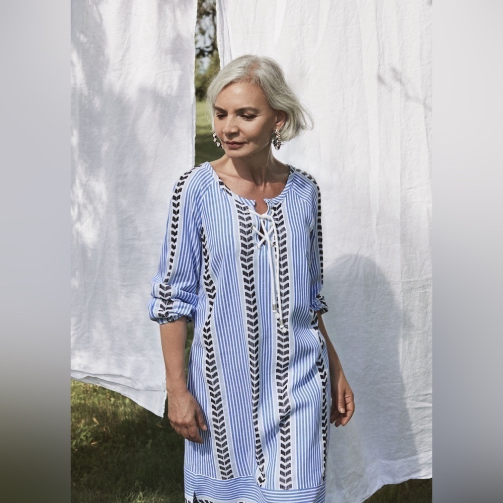 Tribal Femme Bohemian Resort Dress Cotton Blend Women’s  Size XS Pockets Beach - Picture 4 of 8